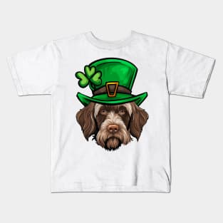 Funny St Patricks Day Wirehaired Pointing Griffon Kids T-Shirt